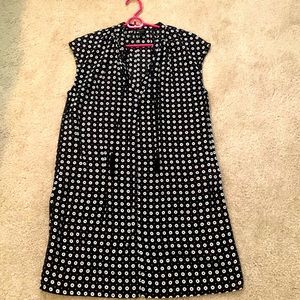 J.crew printed black and white swim cover dress, S